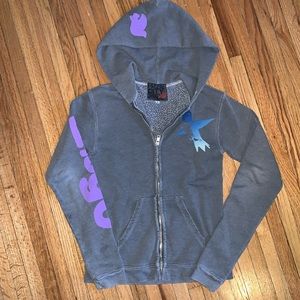 Free City Washed Grey Zip Up